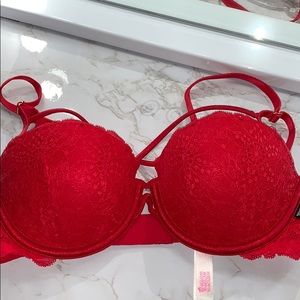 Pink Victoria secret red date bra new